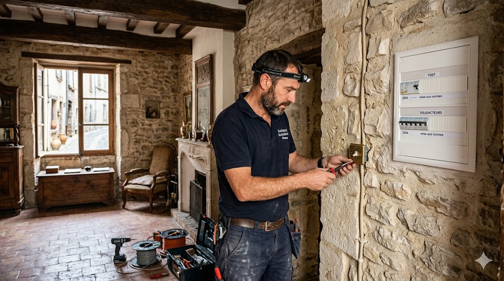 rénover maison de village sans abimer cachet Pézenas - Électricité du Grand Pic